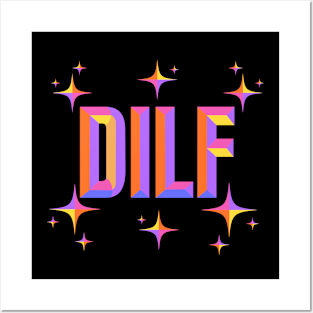 Dilf - Colorful Beveled Text Typography Design Posters and Art